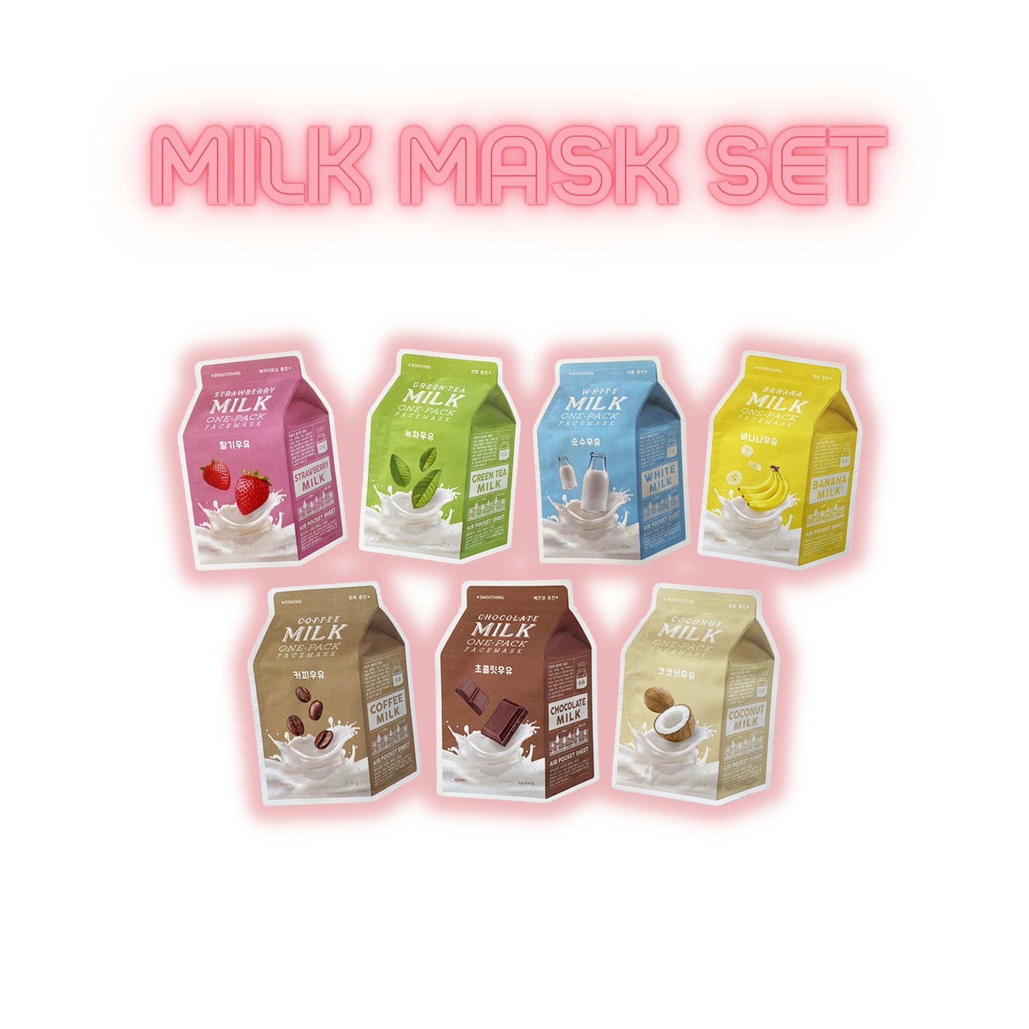 A'pieu Let’s Drink Milk Mask Set (7PC)